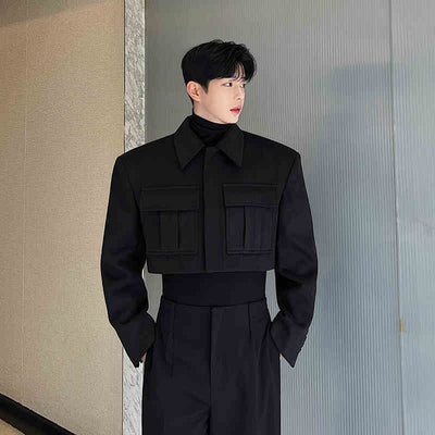 Autumn And Winter Dark Men's Short Coat