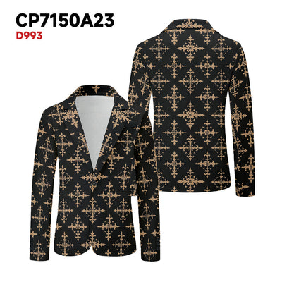 3D Color Matching Pattern Printed Suit Jacket