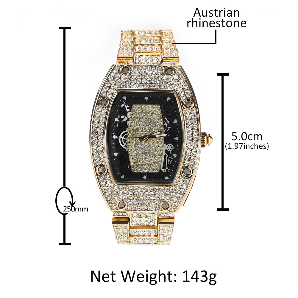 Hip Hop Niche Barrel-shaped Simplicity Diamond Color Matching Quartz Watch