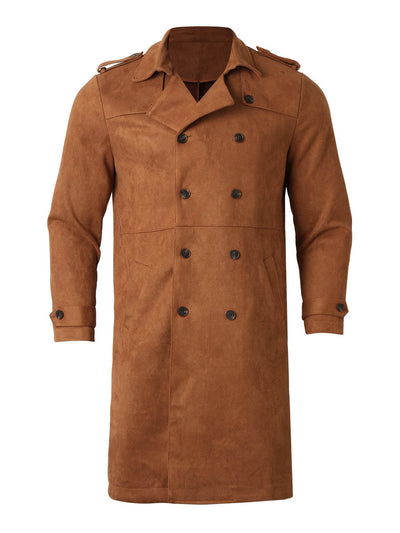 American Retro Suede Coat Men's Mid-length