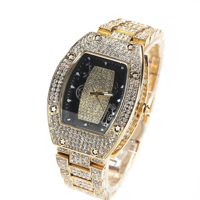 Hip Hop Niche Barrel-shaped Simplicity Diamond Color Matching Quartz Watch